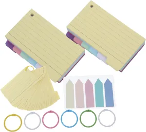 for Studying College School displacement assure security crustal Supplies Travel Friendly Design for Vocabulary Retention and Organization 1 Set Flash Cards with Ring Colored Index Cards 