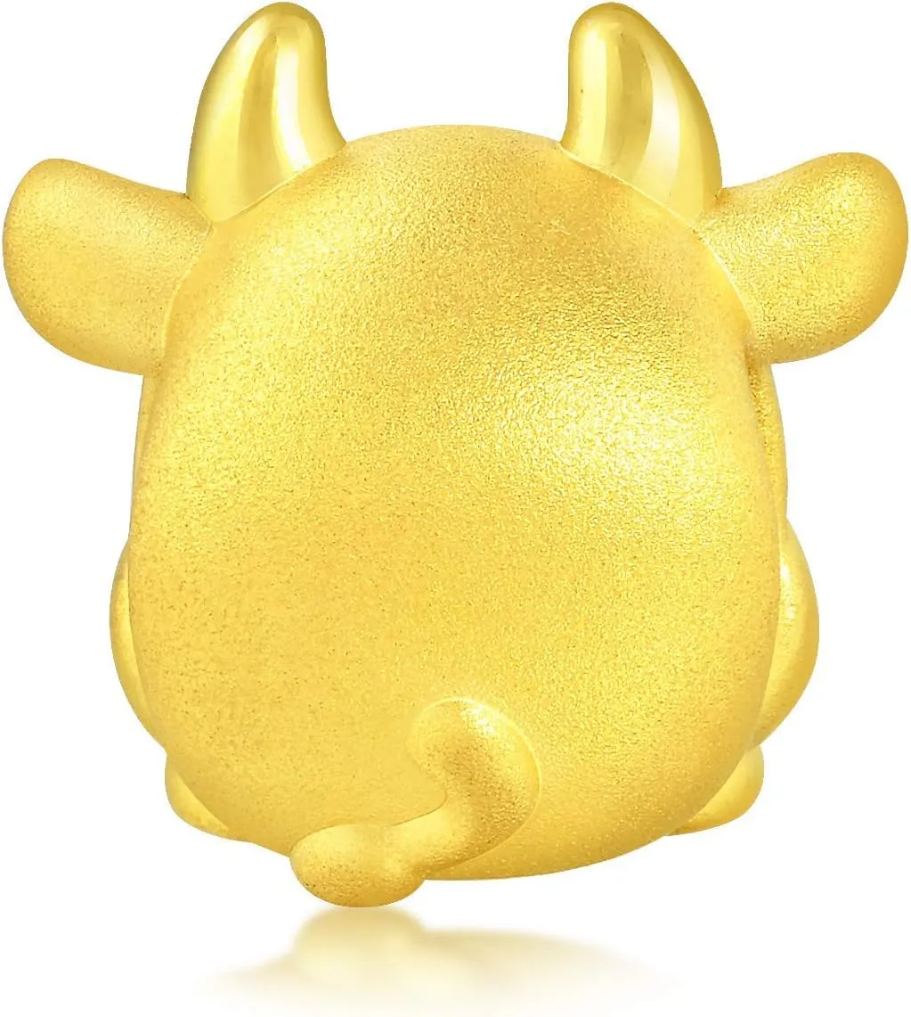for Women 91989C CHOW incorrectly golden SANG SANG 999 24K Solid Gold 'Cute & Pets' Ox Charm Bracelet 