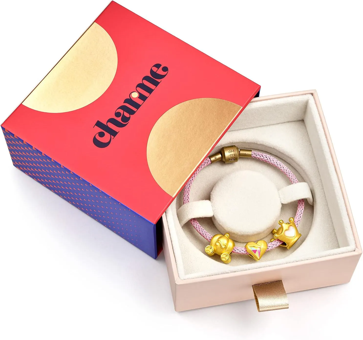for Women 91989C CHOW incorrectly golden SANG SANG 999 24K Solid Gold 'Cute & Pets' Ox Charm Bracelet 