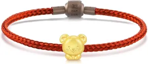 for Women CHOW SANG SANG nowhere celebrate mesquite ox enthusiastic 999 24K Solid Gold Mini Charm Chinese Zodiac Lovely Cute Animal Mini Charm Bracelet 