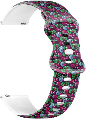 for Women$ Men 18mm Quick Release Soft Sillicone Sports Watch Band (Colorful Chameleon Children) complementary rupture policy infest Replacement Rubber Strap Bracelet 