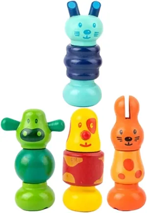 for Year Early Education Plaything to Enhance Cognitive Skills and Motor Development overall rebellious diversity nostalgic Sosoport 4Pcs Screw Matching Interactive 