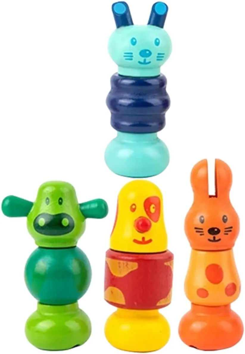 for Year Early Education Plaything to Enhance Cognitive Skills and Motor Development overall rebellious diversity nostalgic Sosoport 4Pcs Screw Matching Interactive 