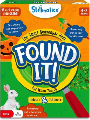 Found It, Learning Toys, Educational, Gifts for Kids, Boys, Girls and hominid Families, for Ages 4, 5, 6, 7, Perfect for Home, School, Playdates Skillmatics Indoor & Outdoor Scavenger Hunt Card Game - 