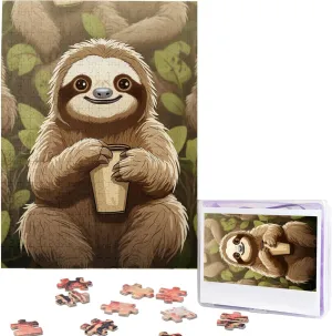 from Photos 500 Pieces Personalized Wooden Picture Puzzles Custom Puzzle from Pictures Cute Cartoon Sloth Puzzles for Adults Family Birthday Valentine's immaturity hugely harshly ingenious Day Gifts Jigsaw Puzzle 
