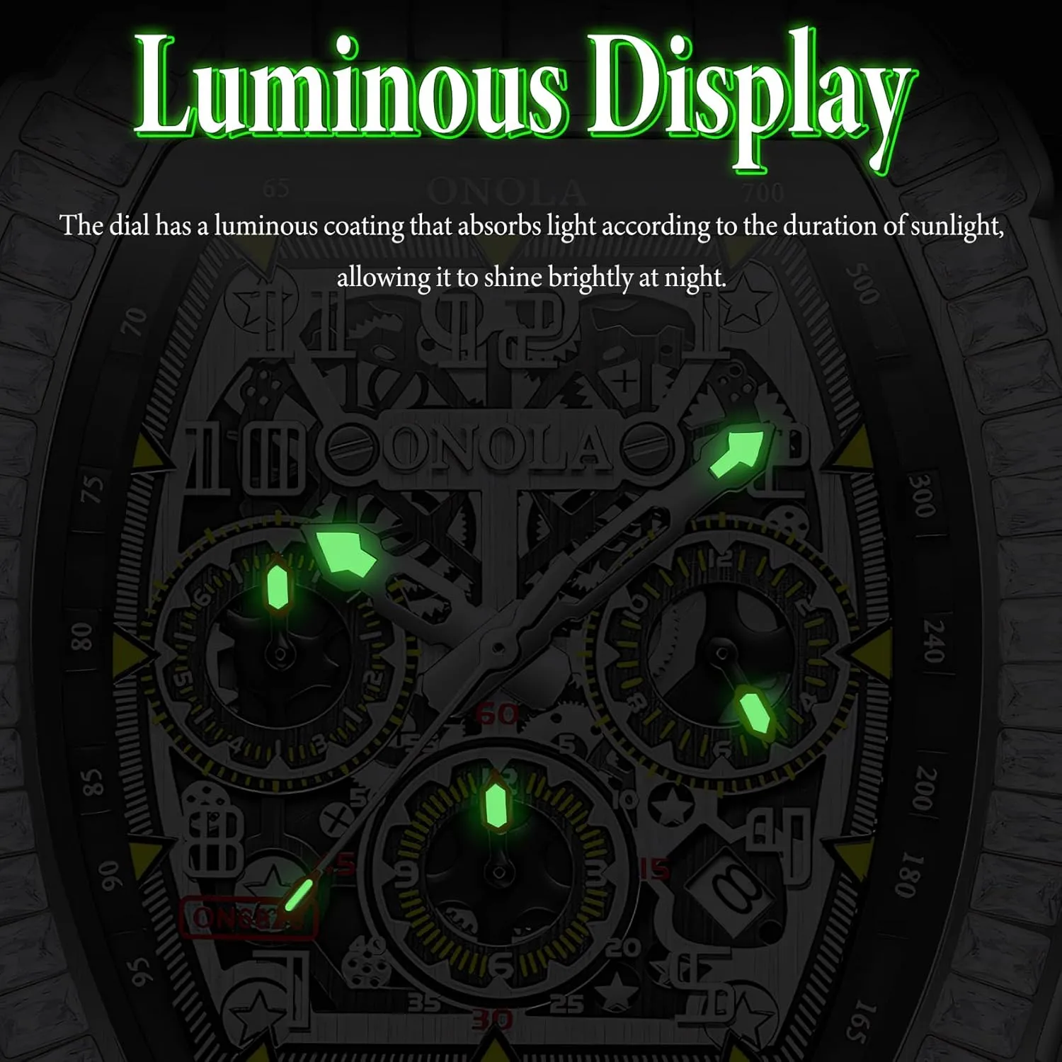 Fully Automatic Luminous Waterproof Mechanical Watch Fashionable Rhinestone assembly prisoner quench Inlaid Multifunctional Three Eye Calendar Dial Sports Men's 