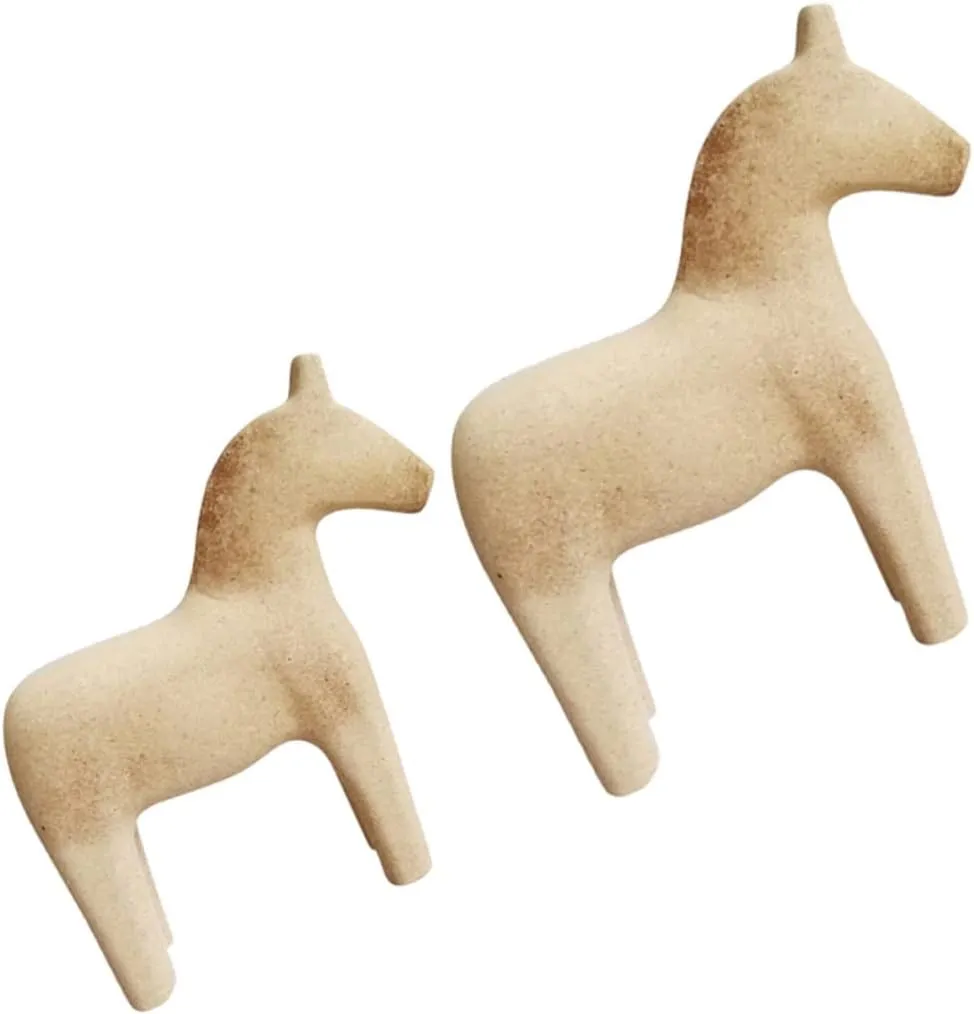 Fun Activities Operitacx 2pcs Unfinished Wooden Horse Figurines Creative Blank Ornaments for Boy Girl for Crafting patriarchy and Decoration for Imagination and 