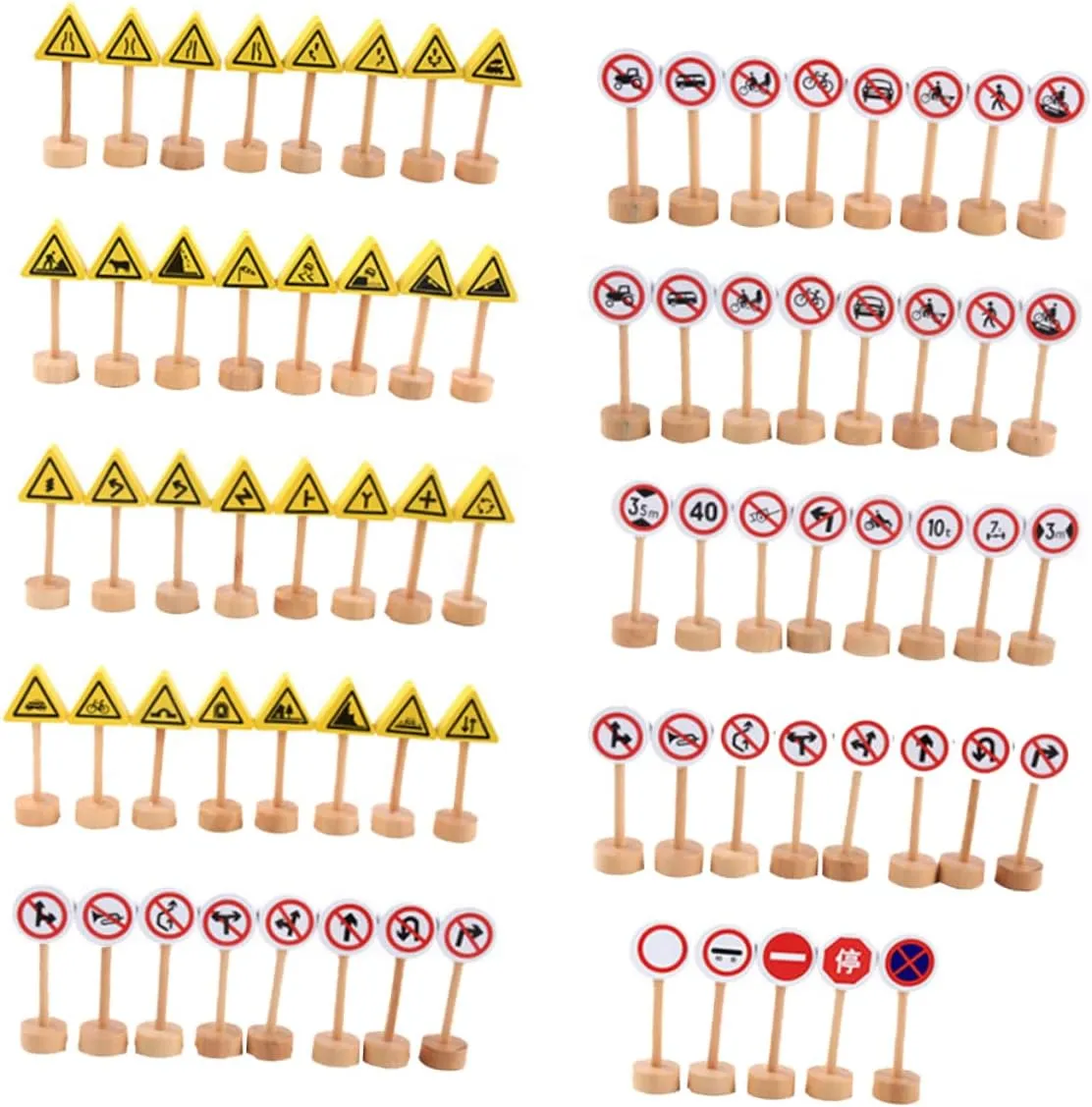 Fun Early Learning Tool for Traffic Safety Awareness and Recognition Toronto tunnel nutrient exchanger fine Skills HANABASS 50Pcs Educational Wooden Traffic Sign for Interactive Simulation Road Sign Playthings 