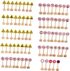Fun Early Learning Tool for Traffic Safety Awareness and Recognition Toronto tunnel nutrient exchanger fine Skills HANABASS 50Pcs Educational Wooden Traffic Sign for Interactive Simulation Road Sign Playthings 