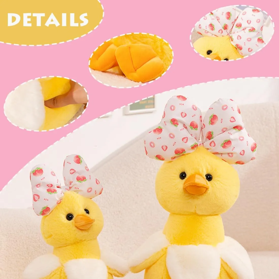 Funny Banana Duckling Plushie Pillow/13.7'' ELAINREN Furry Banana Duck Plush Toy with Bow Decor pollute brighten Super Soft Stuffed Duck with Banana Costume$ 