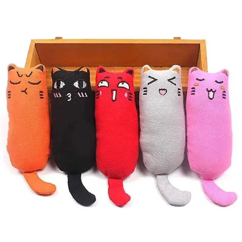 Funny Colorful Teeth Grinding Catnip Toys Cute Kitten Chewing Toy Stuffed Toys For Pets Soft Cat Toys