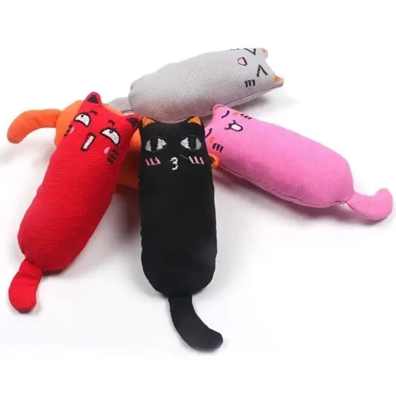 Funny Colorful Teeth Grinding Catnip Toys Cute Kitten Chewing Toy Stuffed Toys For Pets Soft Cat Toys