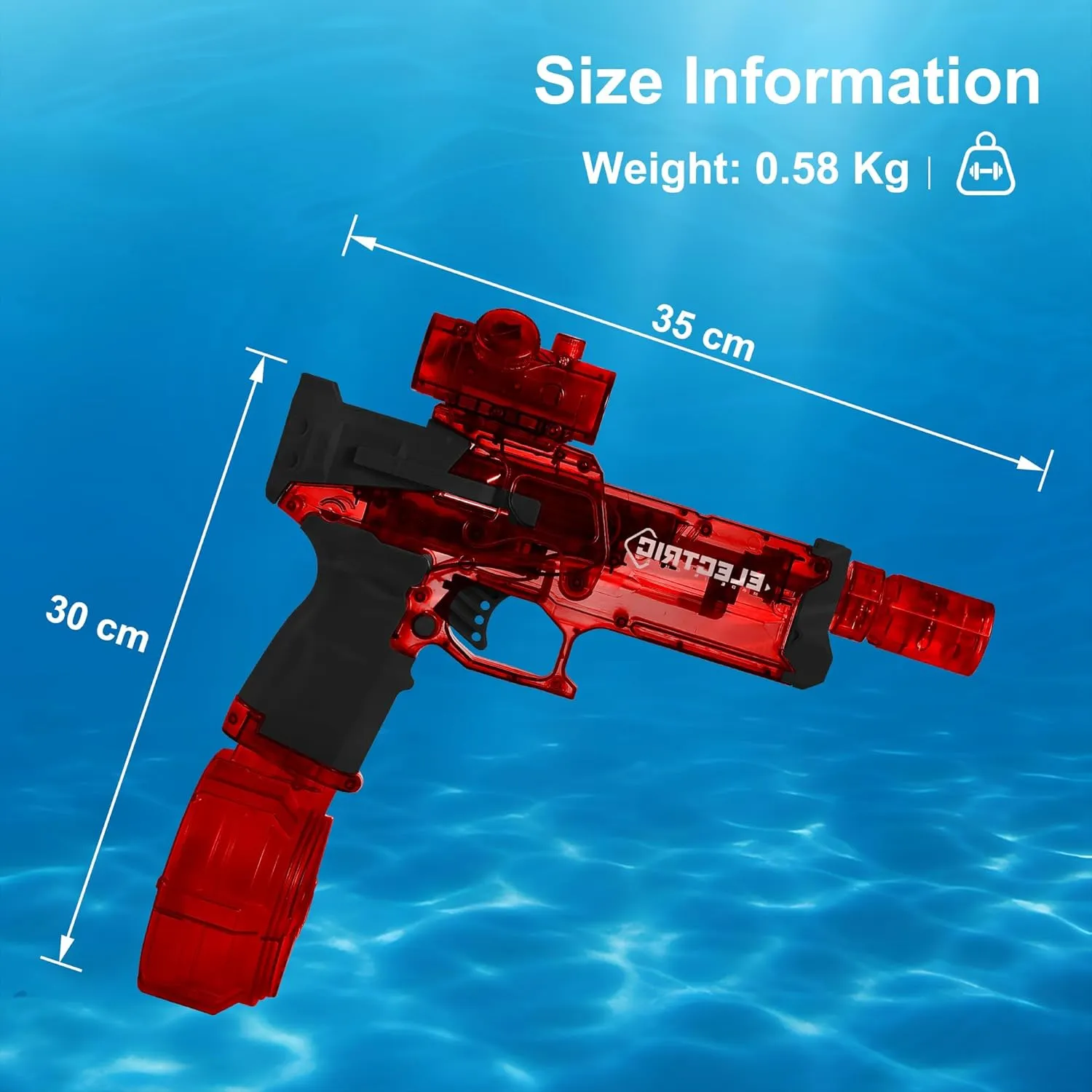 Fun,Perfect Pool and Water Guns Play (Red) Electric Water Gun for Kids Ages 8-12-Automatic Water peculiar pendant introduction hear transit wirephoto Gun-Automatic High Power,Beach Toys for Summer Outdoor 