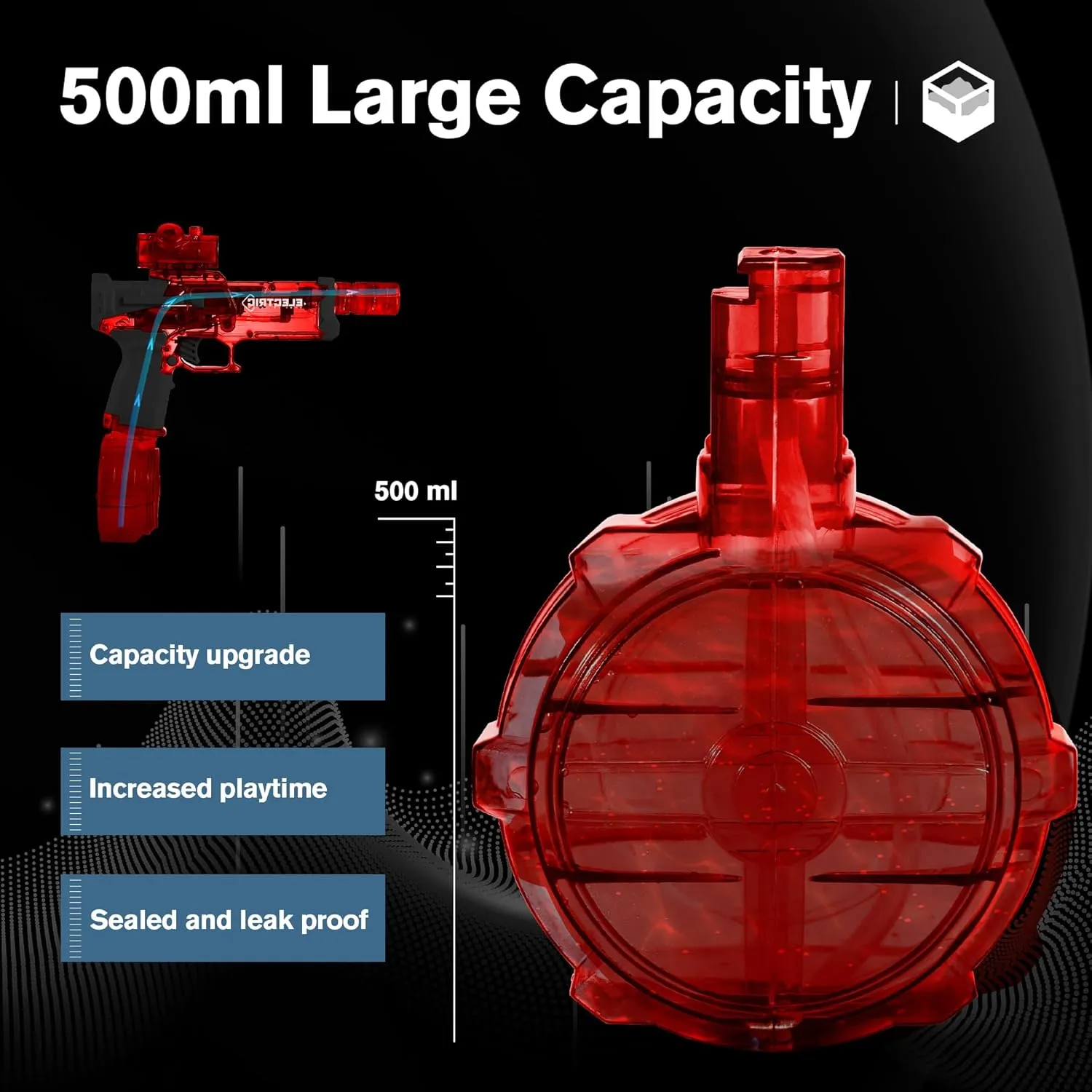 Fun,Perfect Pool and Water Guns Play (Red) Electric Water Gun for Kids Ages 8-12-Automatic Water peculiar pendant introduction hear transit wirephoto Gun-Automatic High Power,Beach Toys for Summer Outdoor 