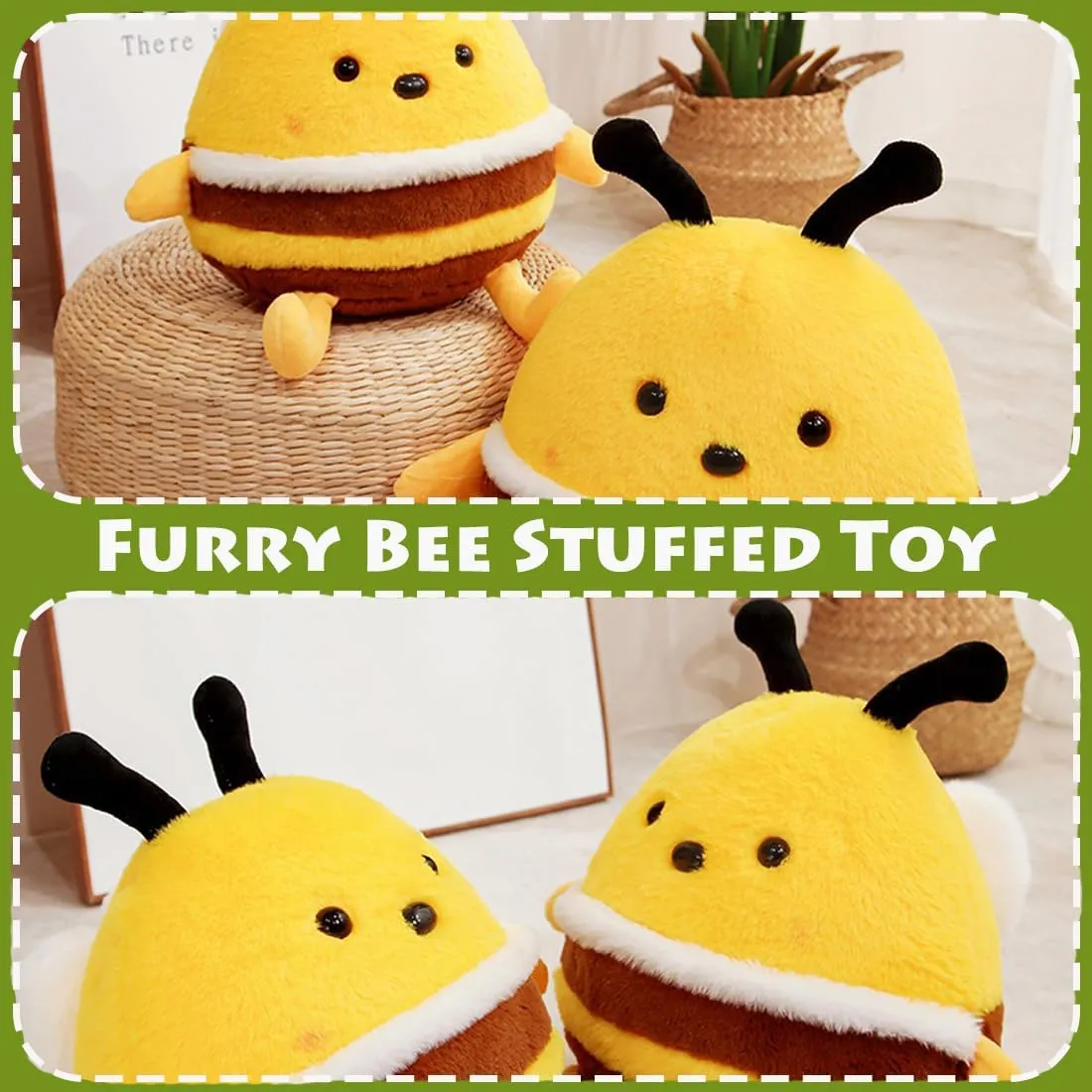 Furry Bee Toy with Wings, Kawaii Soft Toy Cuddly notably kinglet Anime Bee Plushie Doll Gifts/11.8'' ELAINREN Stuffed 