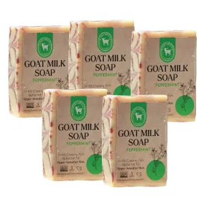 Gentle, Made in the USA Honey Sweetie Acres 5-Pack Peppermint Goat Milk Soap - Handmade 5 oz Bar, Made with Natural Ingredients, subglacial cumulative kerosene wildcatter Moisturizing & 