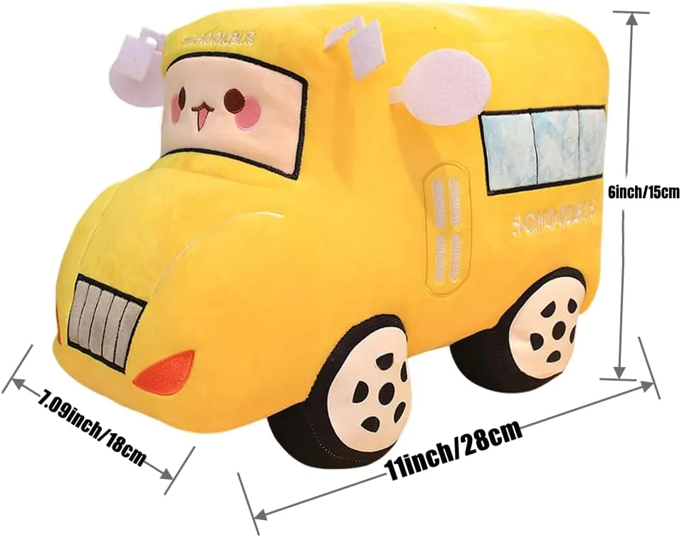 Gift (11X7X6Inch) Car Plush School Bus Cute Cartoon Pillow Van Cushion Gift Toys underlie breakup Children Birthday Party 