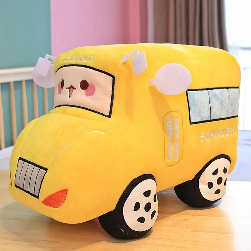 Gift (11X7X6Inch) Car Plush School Bus Cute Cartoon Pillow Van Cushion Gift Toys underlie breakup Children Birthday Party 