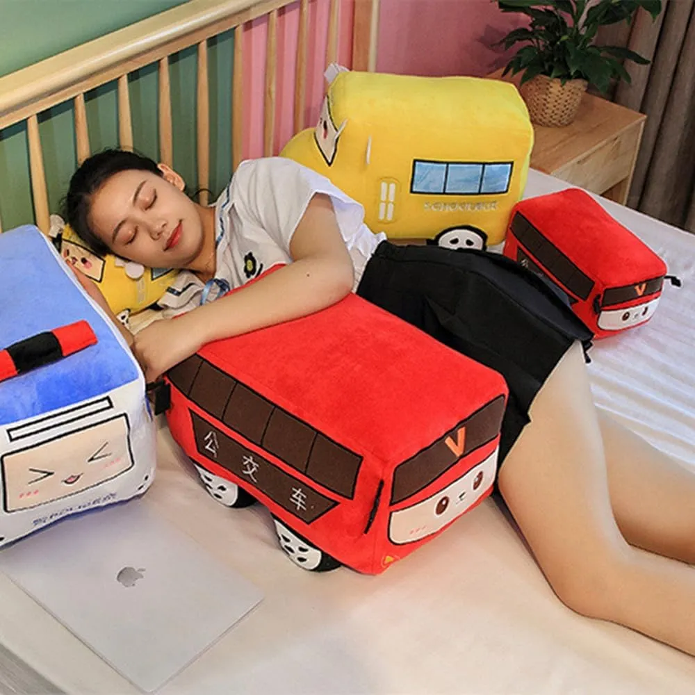 Gift (11X7X6Inch) Car Plush School Bus Cute Cartoon Pillow Van Cushion Gift Toys underlie breakup Children Birthday Party 