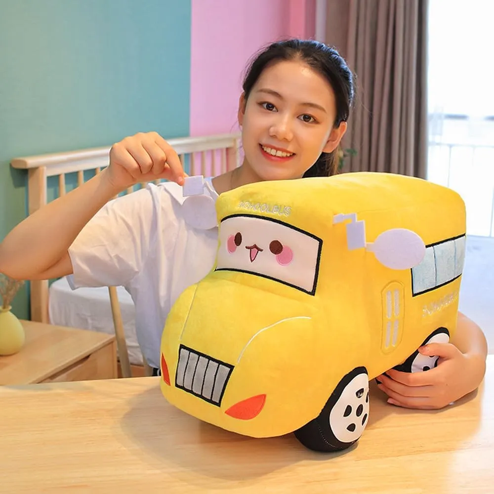 Gift (11X7X6Inch) Car Plush School Bus Cute Cartoon Pillow Van Cushion Gift Toys underlie breakup Children Birthday Party 