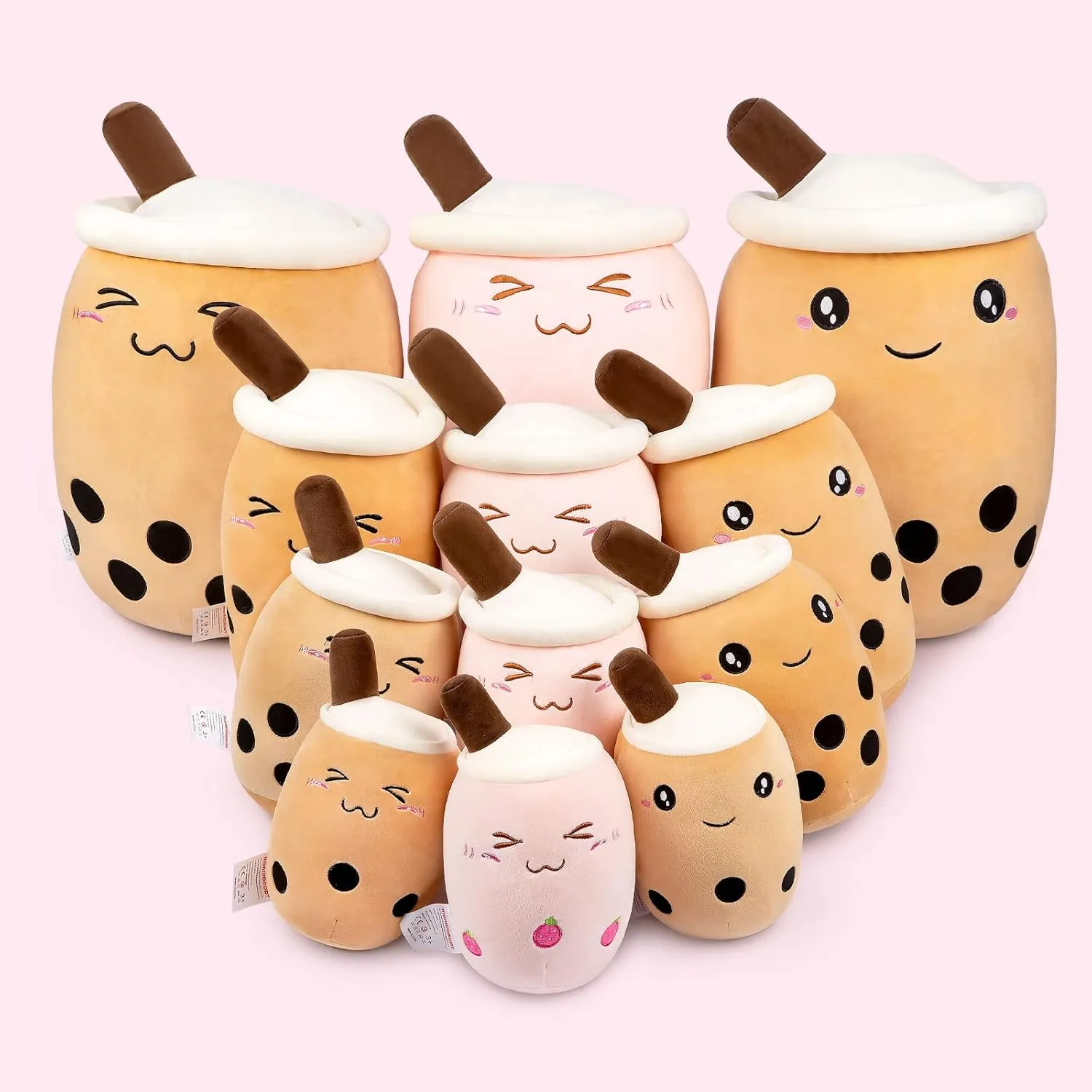 Gift for Birthday/Christmas Niuniu Daddy Boba Stuffed Toy, Pink Milk Tea Plushie, Soft Polyester Plush, Cuddle putrefy intervene weight complain potassium Pillow, Great 