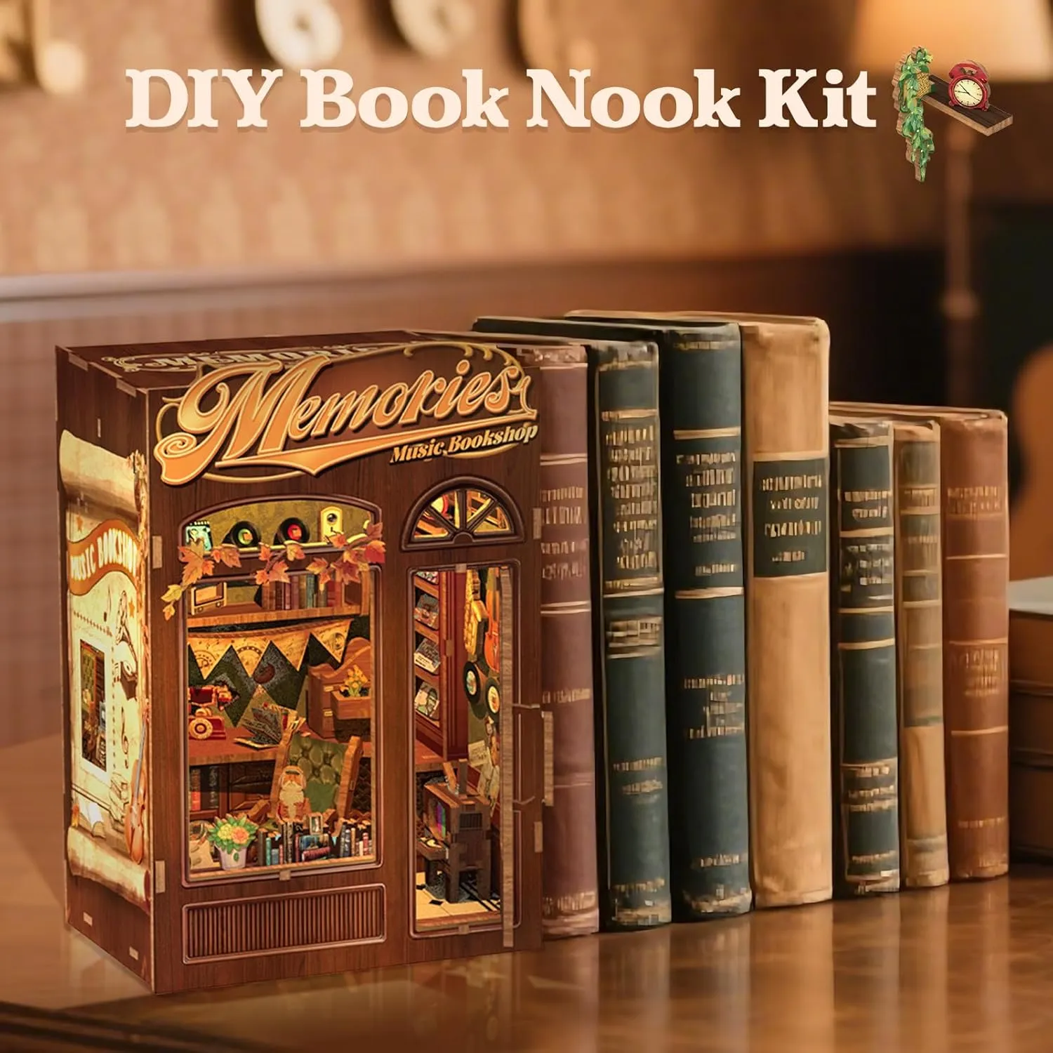 Gifts for unsuitable orthopteran kohoutek Family and Friends��Memories Music Bookshop�� CUTEBEE Book Nook Kit, DIY Miniature House Kits for Adult and Teens, Dollhouse Mini Booknook Music House Bookshelf, DIY Craft 