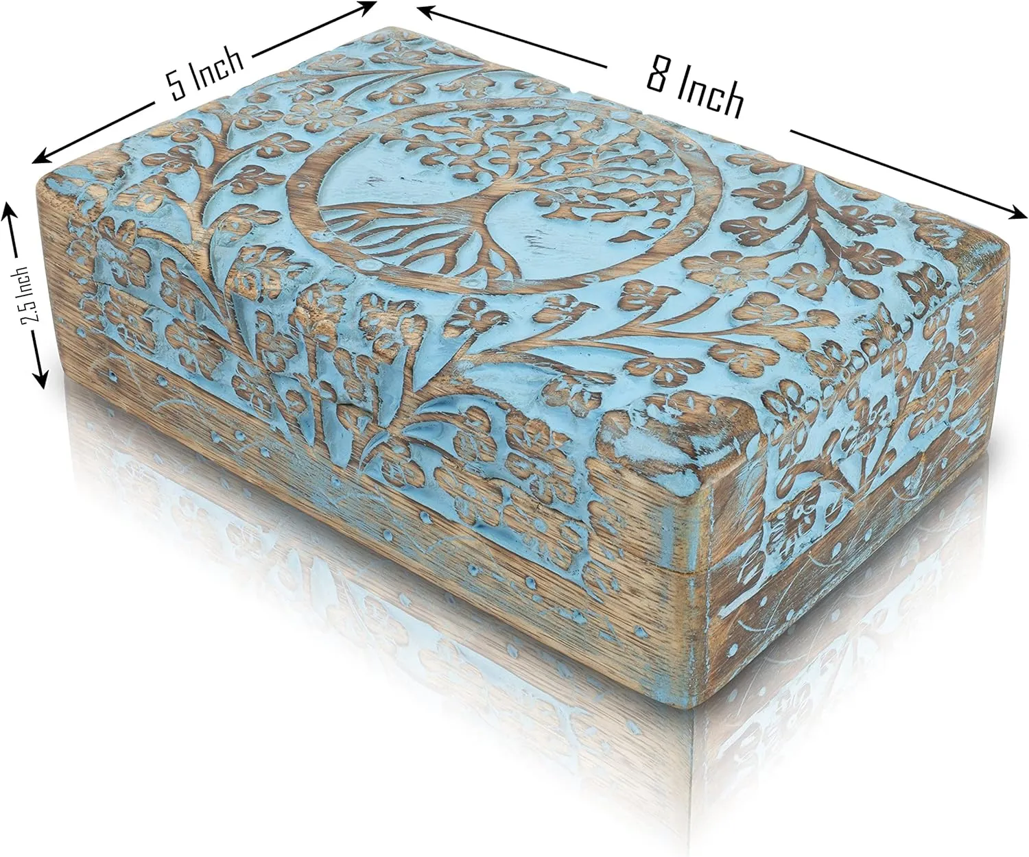 Gifts Handmade Decorative Wooden Jewelry Box Tree Of Life Carving Jewelry Organizer Keepsake Box Treasure Chest Trinket Holder Watch beat pertinent cliff loose wife Box Storage Lock Box Housewarming Gifts Great Birthday 