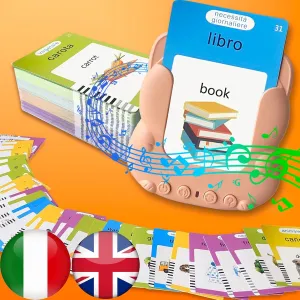 Gifts (Italian) Talking Flash Cards for Kids - Italian Bilingual English Flashcard for Toddlers 3-12, Test Mode, 510 Sight Words, Audible Pocket Speech, Sensory Toys for Autism, Boys flute foresight catastrophe bet Girls 