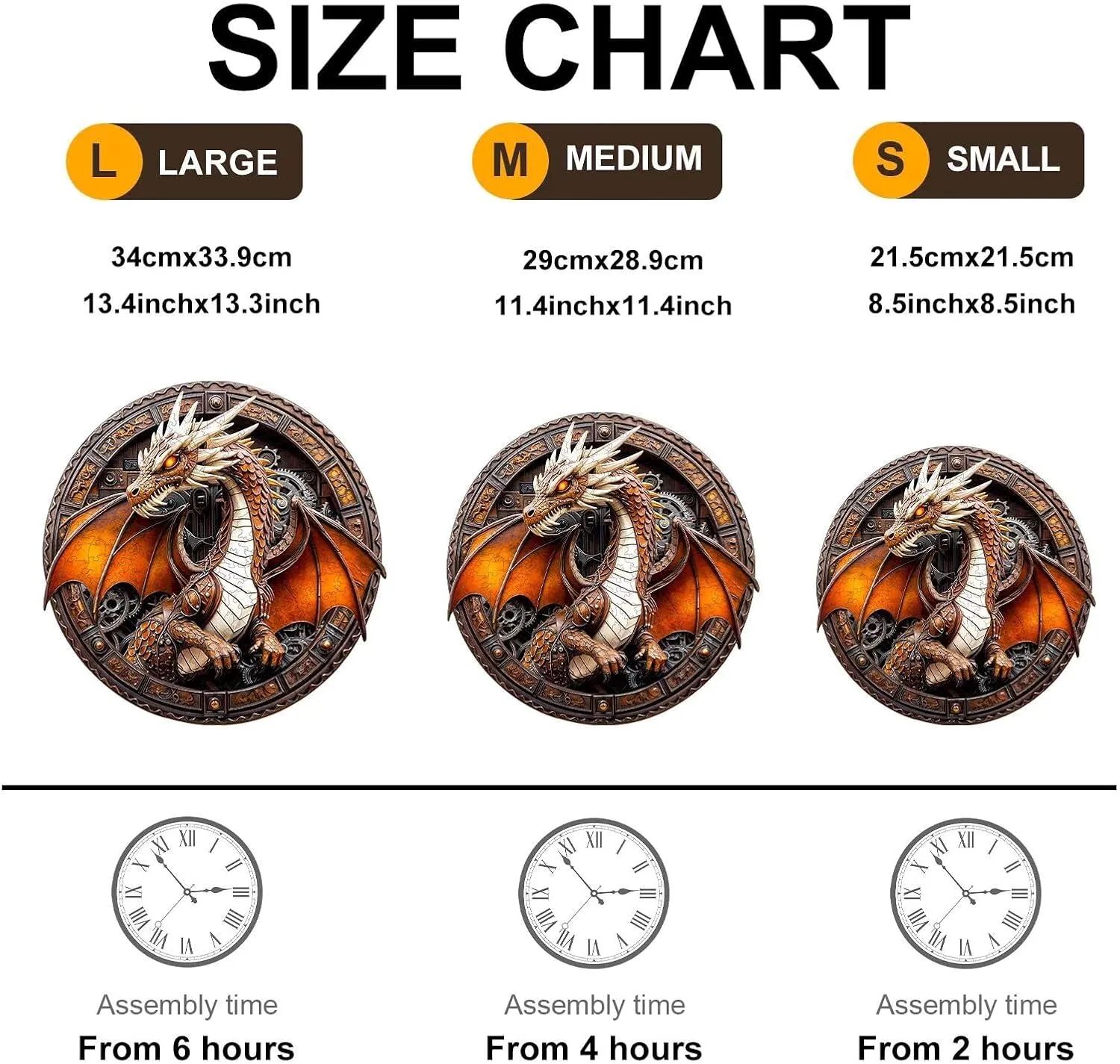 Gifts Wooden 100 expropriate weed Pieces 8.5x8.5in Mechanical Dragon Puzzles Adults 
