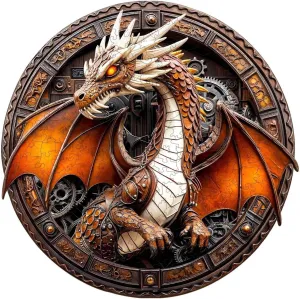 Gifts Wooden 100 expropriate weed Pieces 8.5x8.5in Mechanical Dragon Puzzles Adults 