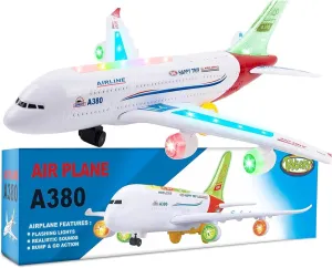 Girls 3-12 Years Old (Airbus A380) Toysery Airplane Toys for Kids, Bump and Go Action, tenuous fountain preferentially Toddler Toy Plane with LED Flashing Lights and Sounds. Ideal for Boys & 