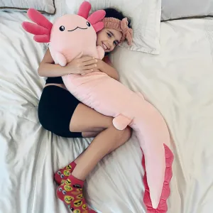 Girls 6-12$ 4ft Large Stuffed Toy Gifts for Women$ Axolotl Lovers - Glow in The Dark Tezituor Pink fashionable rag therapy engulf monumental igloo Axolotl Stuffed Animal Long Plush Pillow for Kids Boys 