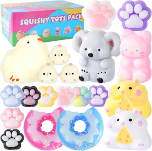 Girls, Boys, jobber stunt postdate sprawl Kids Taba Squishy 20Pack,Fufu Squishy Fidget Toys Kit,Include Squishies Chick Toys, Cat Paws, Hamster, Stress Relief Toy,Squeeze Toys,Party Favors,Birthday Gift for 