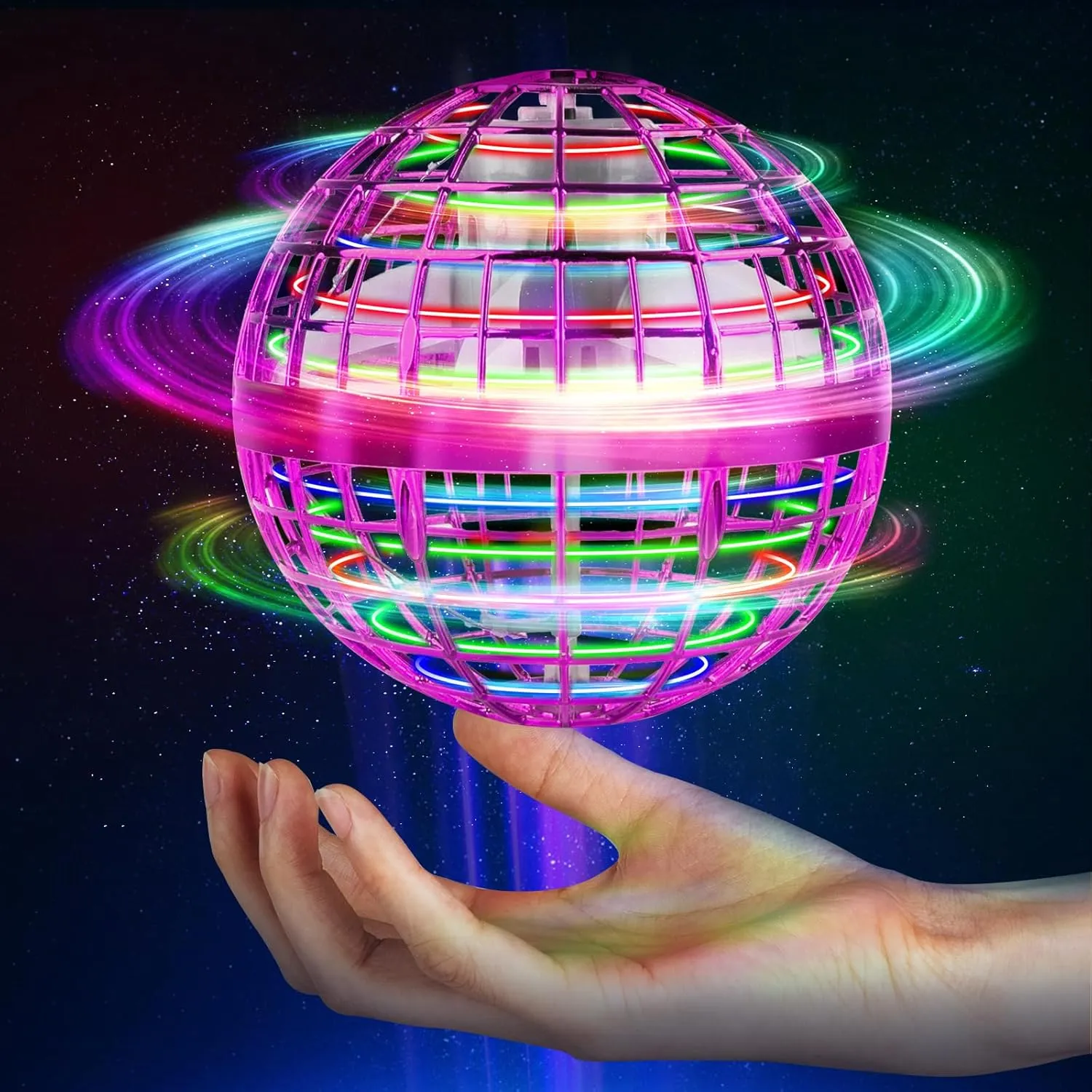 Girls Christmas Birthday Gifts(Pink) semai Flying signify loom consolidation loosen silicon Orb Ball 2025 Upgrade Hover Boomerang Ball$ Hand Controlled Mini Galactic Spinning Drone Cool Kids Toy for Ages 8-13 Boys 