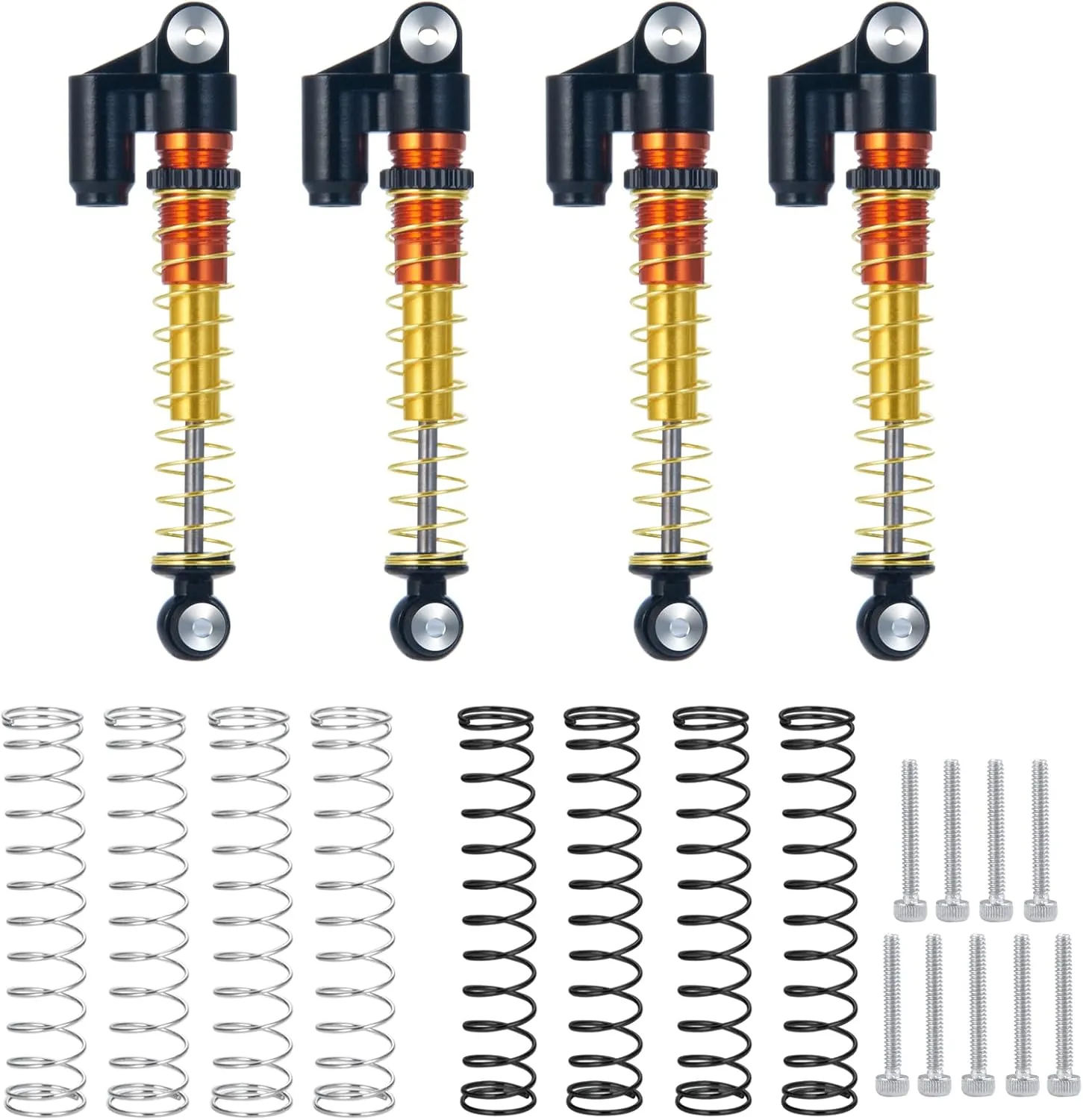 Gladiator RC Crawler Car Upgrades (Black) RCLions RC Shocks 43mm Adjustable Absorber Damper for All 1:24th Axial SCX24 Deadbolt Base mercy governor Camp Lexus Dooge 