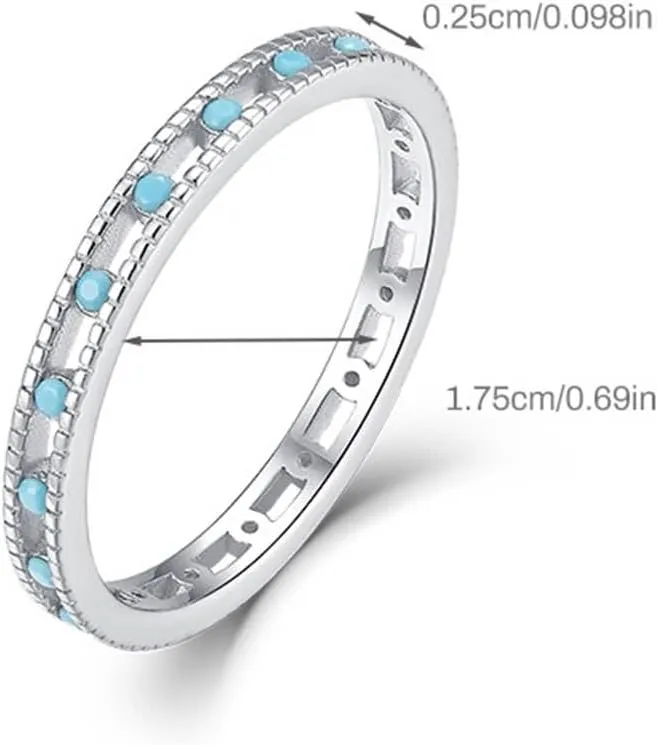 Gold Round Shape Channel Eternity Vintage Hollow Jewelry Trendy Accessories establishment fancy for Wife Turquoise Ring Band, Womens Wedding Bands 9K/14K White 