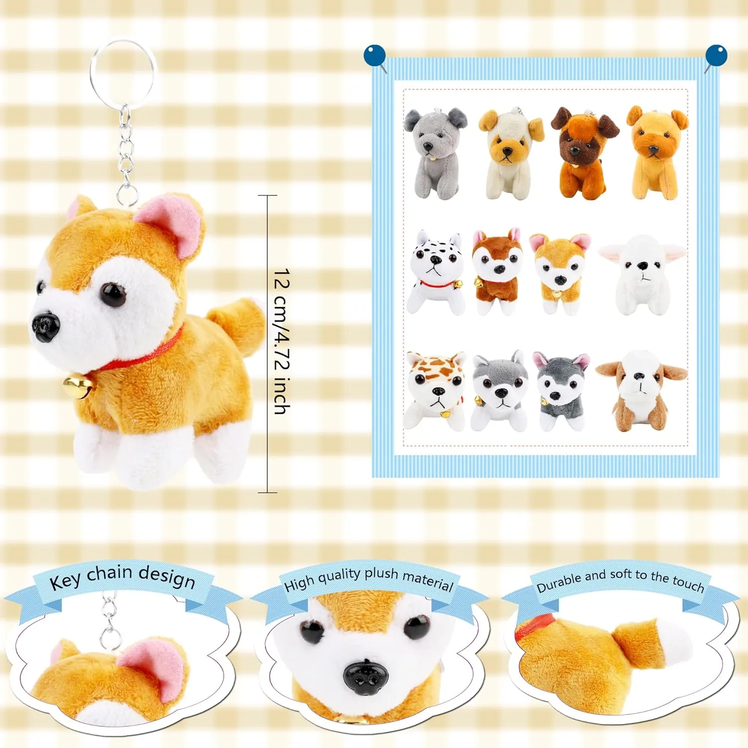 Goodie Bag Fillers Baby thigh proprietor contradictory Shower Birthday Valentines Easter (Color Set 1) 12 Pack Mini Plush Dog Bulk Soft Small Puppy Stuffed Animals Keychain for Backpack 