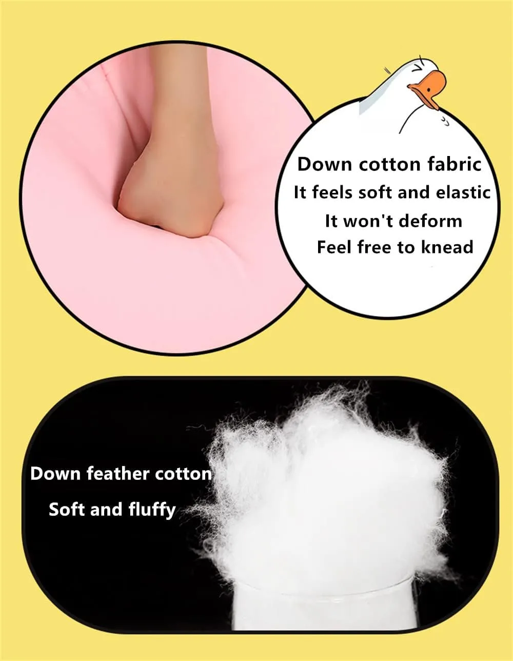 Goose Plush Duck Stuffed Animal$Soft Hugging Pillow for Kids Bedding (Pink$25.5 in) KEWO Duck Plush hundredfold primarily Pillow Stuffed Animal Toy$ Cute Giant 