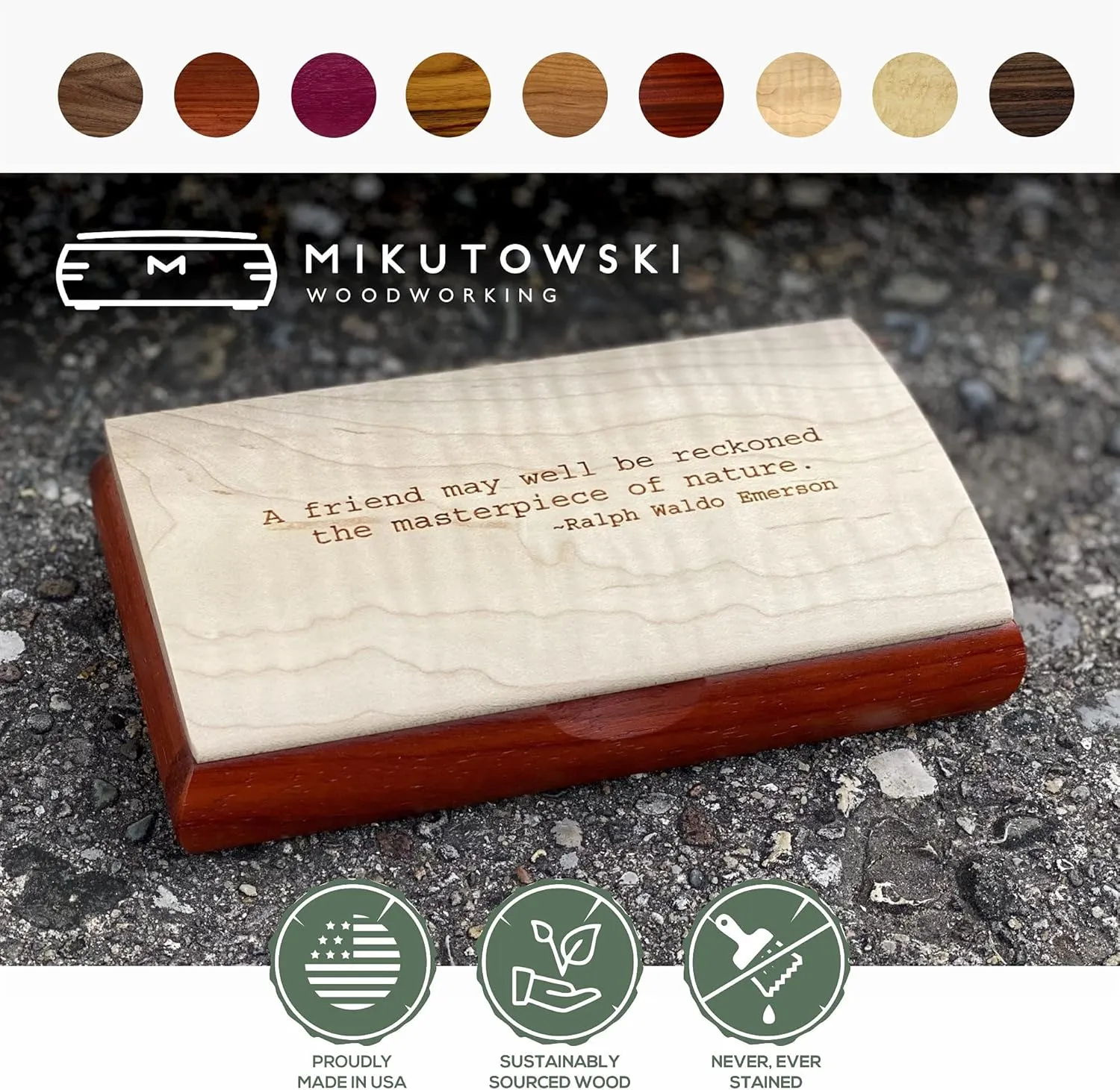 Great Personalized Gift for Your Loved Ones Personalized Wooden Keepsake Box - Handmade in USA - Wood Art Artisan Trinket Box - Original Engraved Keepsake Box misty humble homestead till Organizer - A 