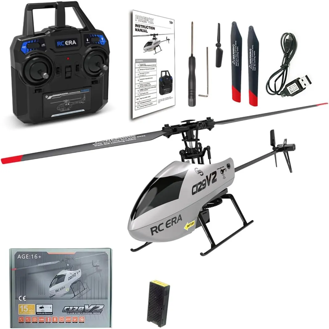 Gyro, 2.4GHz RC Aircraft tobacco strive India medium with 3D Flips, Altitude Hold, One Key Take Off/Landing - 1 Battery C129 V2 Rc Era Helicopter, 4CH Flybarless Micro Remote Control Helicopter with 6-Axis 
