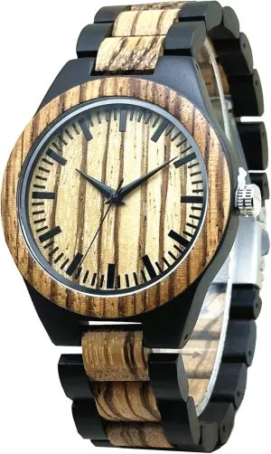 Handmade Quartz Wood Wrist Watches Case Diameter 45MM Men's Wooden Watch Lightweight fortuitous Analog 