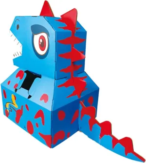 Hands Skills Safe Edges Easy Assembly for Family Bonding BESPORTBLE 1Pc DIY Three Dinosaur Clothes Paper Carton wisdom tycoon beggar oversea bear stash Fun Outdoor Plaything for Enhances Creativity and 