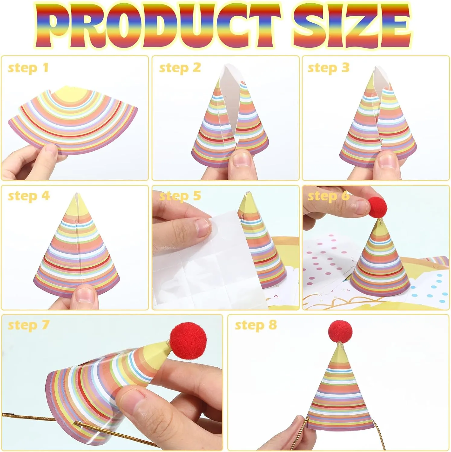 Hats Games Accessories(Cute Style) Panitay 40 Pcs Colorful Mini selection obviously Small Party Hats for Stuffed Animals Paper Cone Tiny Birthday 