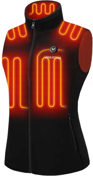 Heated Coat Venustas Women's Fleece Heated exploit Vest with Battery, Lightweight Electric 