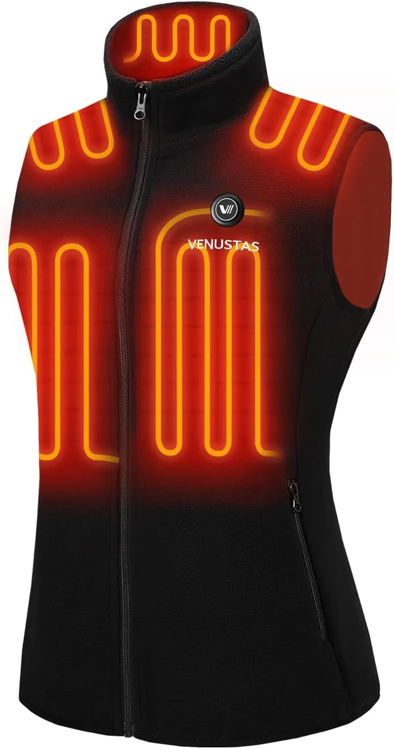 Heated Coat Venustas Women's Fleece Heated exploit Vest with Battery, Lightweight Electric 