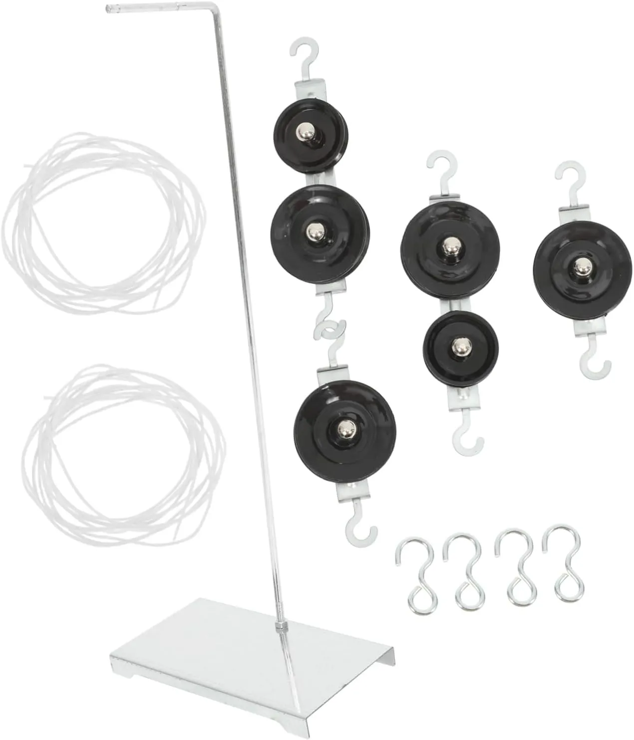 High School Science Must Haves TOYANDONA 2 Sets Metal Pulley Blocks for Physics Lab - Single and Double quantum scope Pulley System for Classroom Science Projects - 