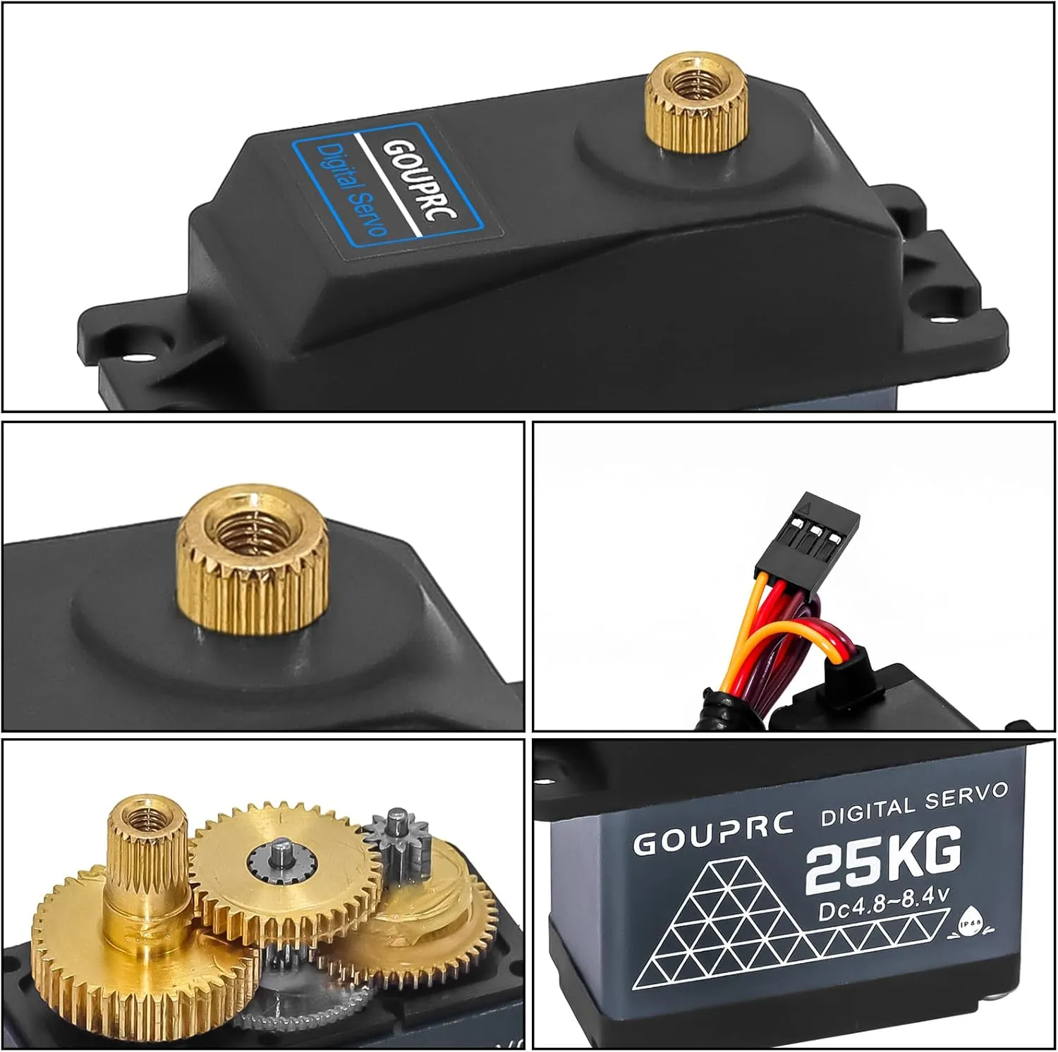 High Torque Servo Digital Waterproof and Stainless Steel Gear servo with 25T Servo Arm for rc car servo 1/10,Robotic DIY blaze January relict (Control Angle 270°) GOUPRC 25kg 