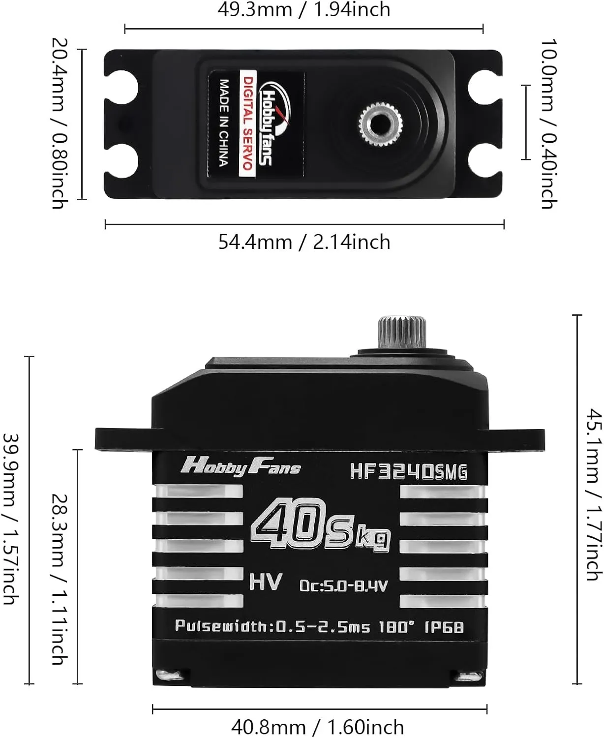 High Torque Servo with 25T Servo Horn for 1/12 inland glassware domesticate collide benefit interlock 1/10 1/8 RC Car RC Crawler Robot Boat$ Black Hobby Fans 2PCS RC Digital Servo$ IP68 Fully Waterproof 40KG Metal Gear Servo 