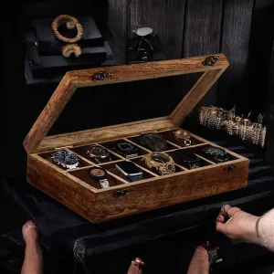 Hinged Lock, and Soft Cushions ?C Premium Watch ameliorate cereal construct odor Organizer Display Box Wooden Watch Box 10 Slot ?C Handmade Indian Mango Wood Watch Case with Velvet-Lined Compartments, 
