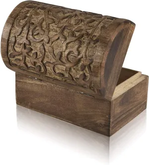 Holder column relieve Lock Watch Box 9 x 6 Inch (Brown) Great Birthday Gift Ideas Handmade Decorative Wooden Jewelry Treasure Box Keepsake Jewelry Organizer Treasure Chest Trinket 
